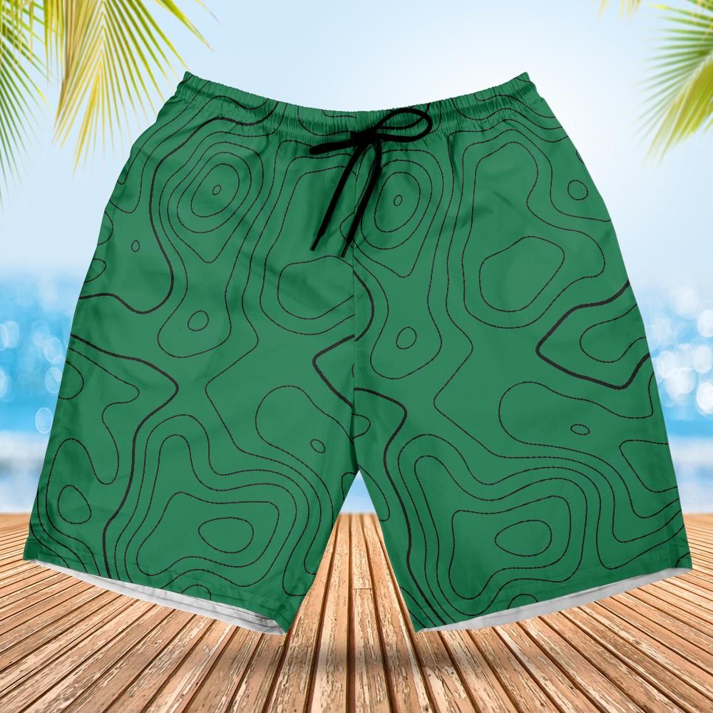Grass Terrain Map All-over Print Hawaiian Shorts