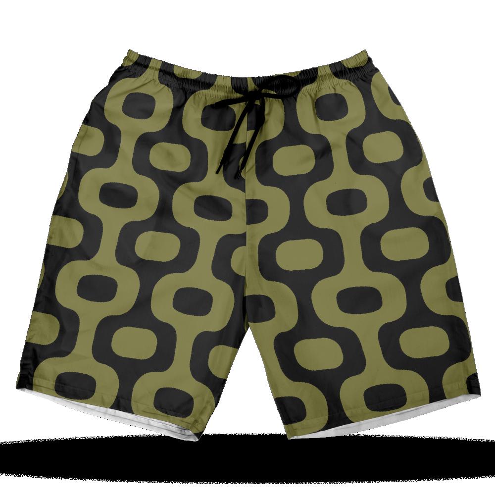 Olive Morocco All-over Print Hawaiian Shorts