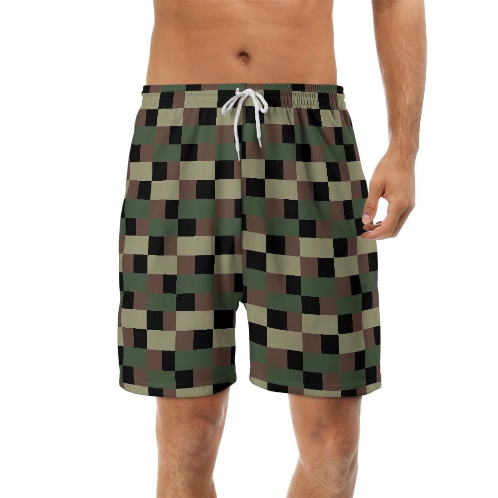Camo Pixel Print Above-knee Sports Shorts