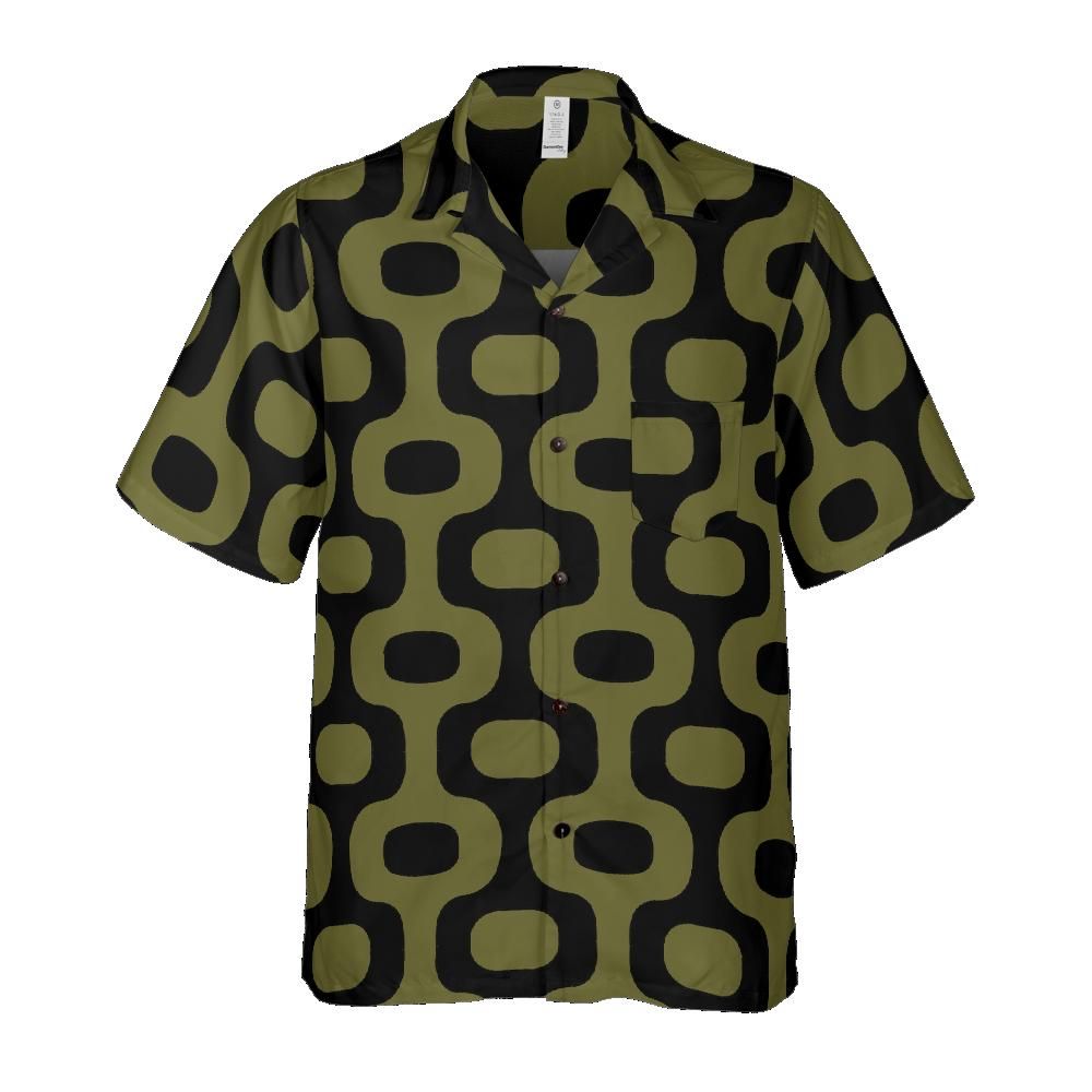 Olive Morocco All-over Print Pocket Regular Fit Hawaiian Shirt