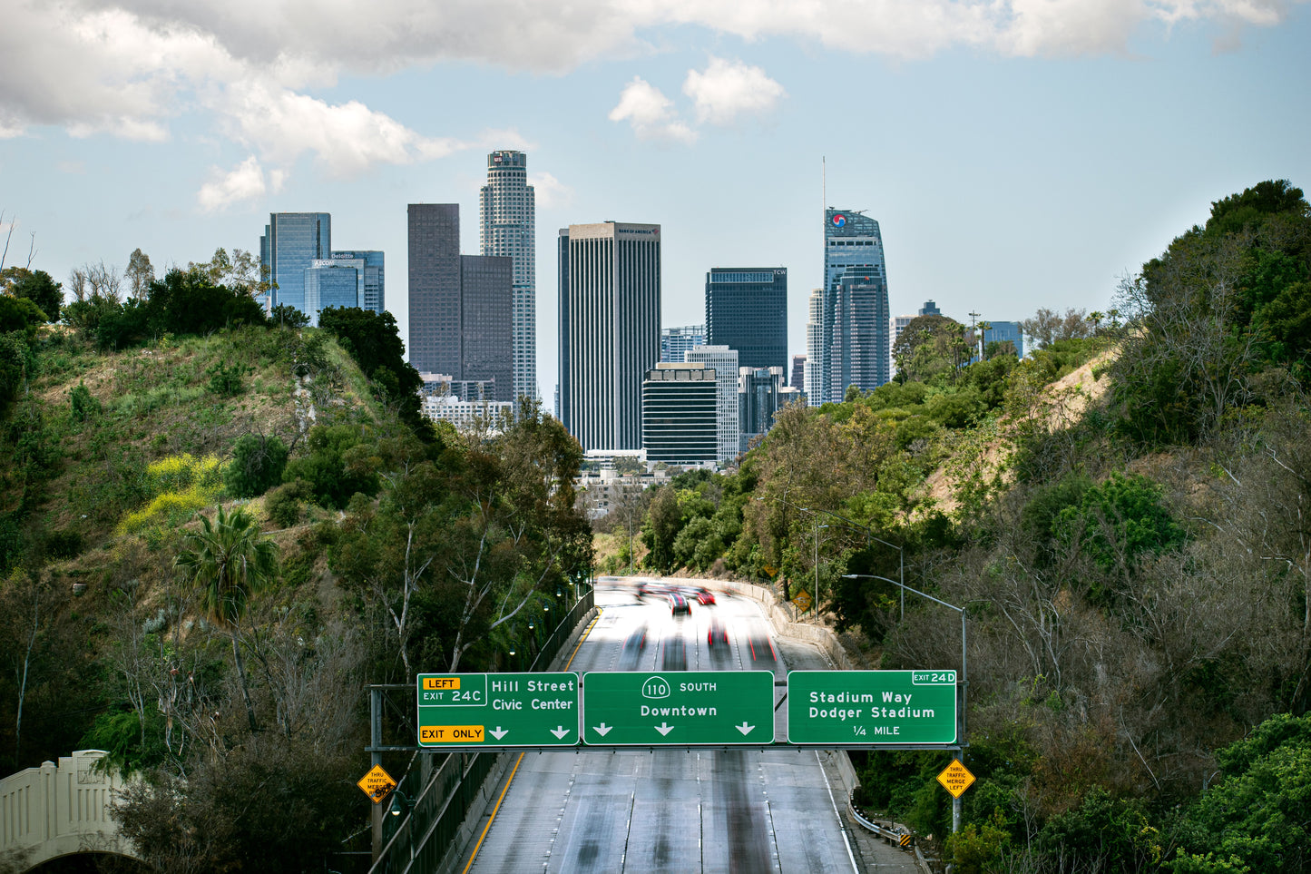 Day-LA Cityscape Stretched Canvas Print