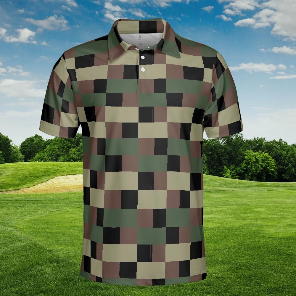 Camo Pixel Print Polo Shirt (Lightweight)